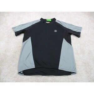 Cannondale Cycling Jersey Men Large L Black Gray Lightweight Biking Shirt Zip *